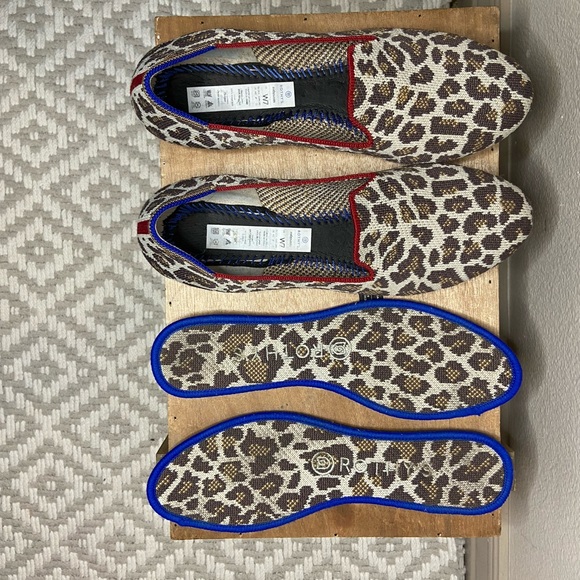 Rothy's Loafer Retired Mocha Spot Animal Leopard
Print Round Toe Flat Loafers - Picture 5 of 12
